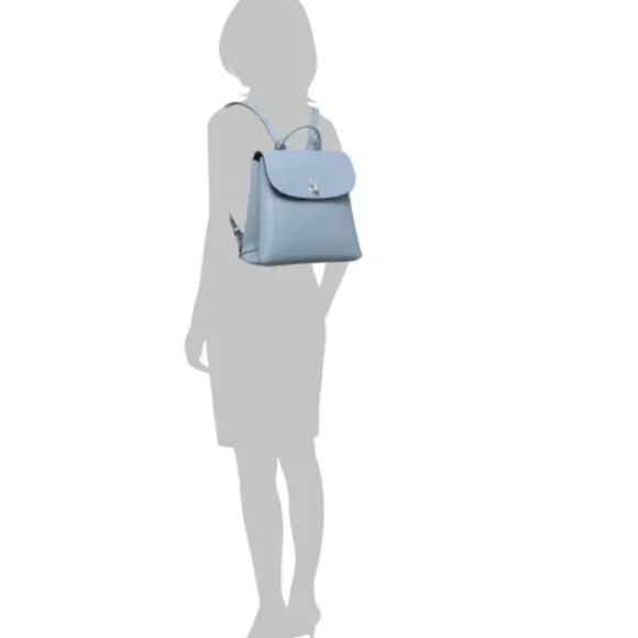 Kate Spade Essential Turnlock Flap Backpack Medium Blue Leather Medium Pebbled